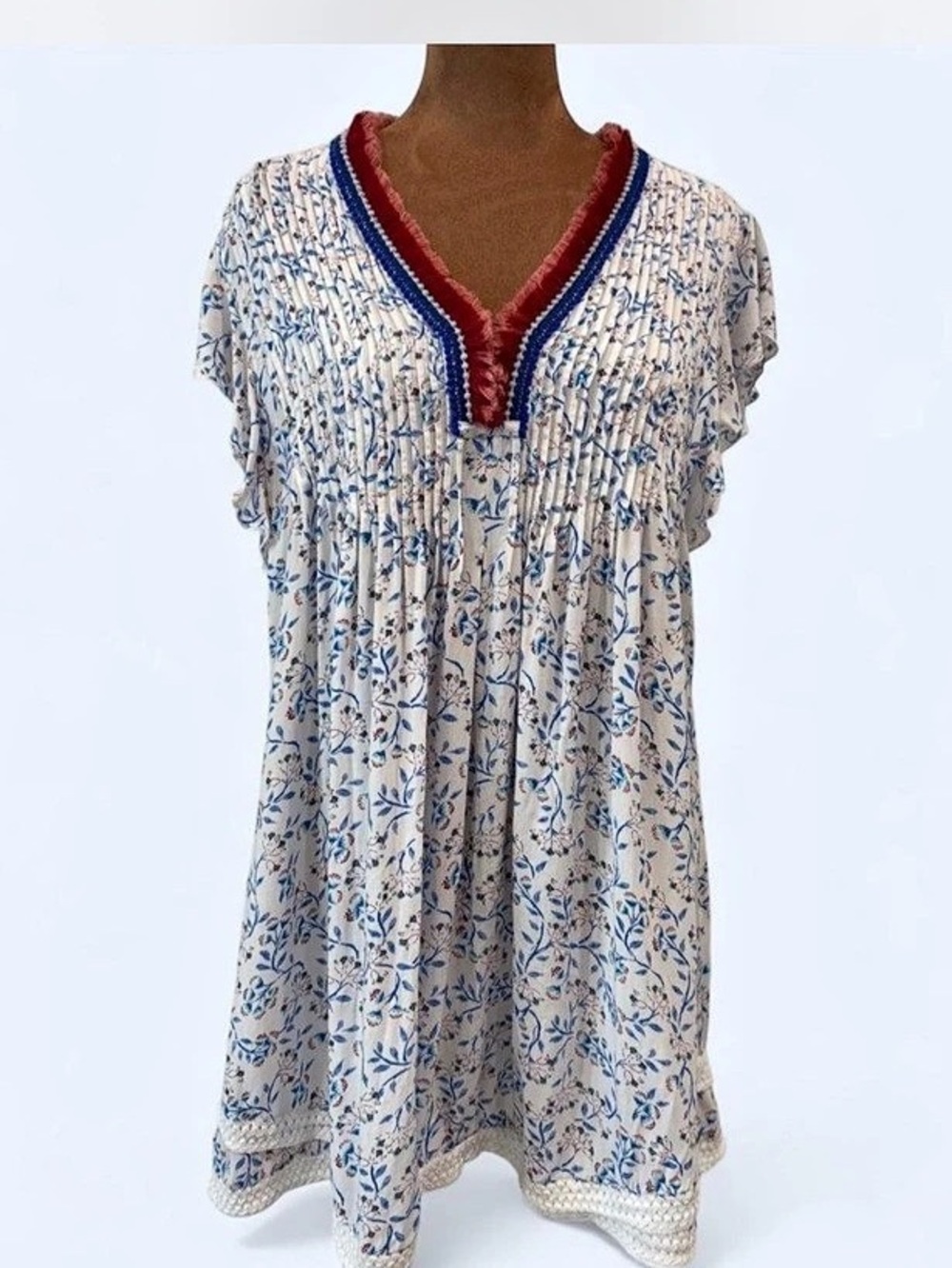 Poupette St Barth Sasha Mini Dress Blue Kookoo Bird XS
